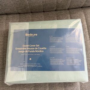 Bedsure Light Green Duvet Cover Set Full/Queen